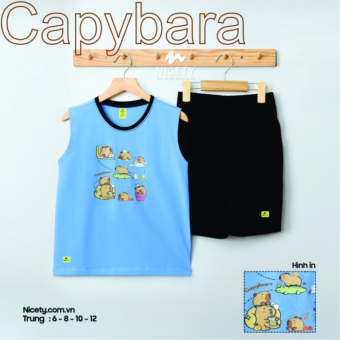Bộ sát tay capybara xanh bơ