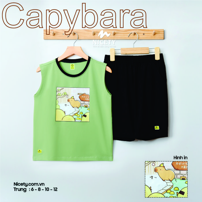 Bộ sát tay capybara xanh bơ
